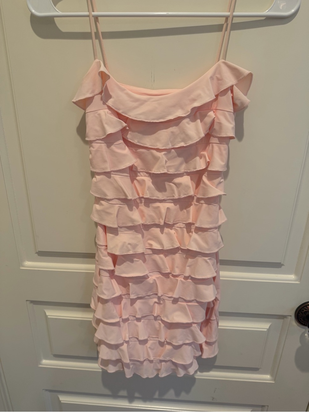 Edikted Pale Pink Ruffle Mini Dress